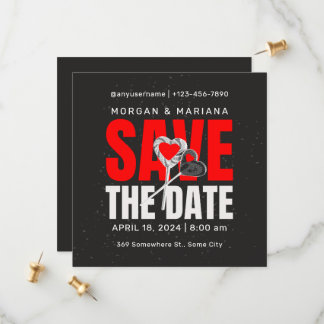 Black Red Bold Save The Date Love Theme
