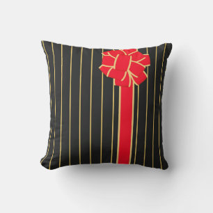 Black & Red Bow Cushion