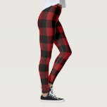 Black Red Buffalo Plaid Check Leggings Modern<br><div class="desc">Black & Red Plaid Checked MIGNED Design</div>