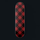 Black Red Buffalo Plaid Check Skateboard<br><div class="desc">Black and Red Plaid Checked Skateboard MIGNED Design</div>
