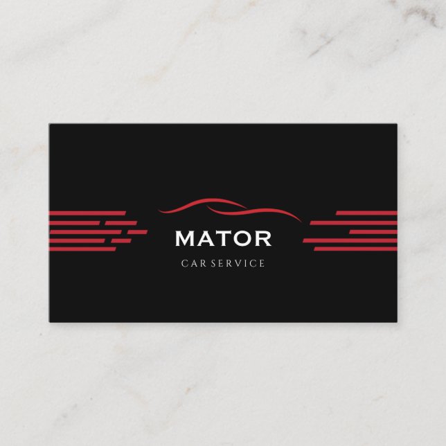 Black & Red Business Card | Modern Car Service (Front)