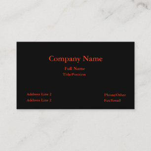 Black & red business card-plain card