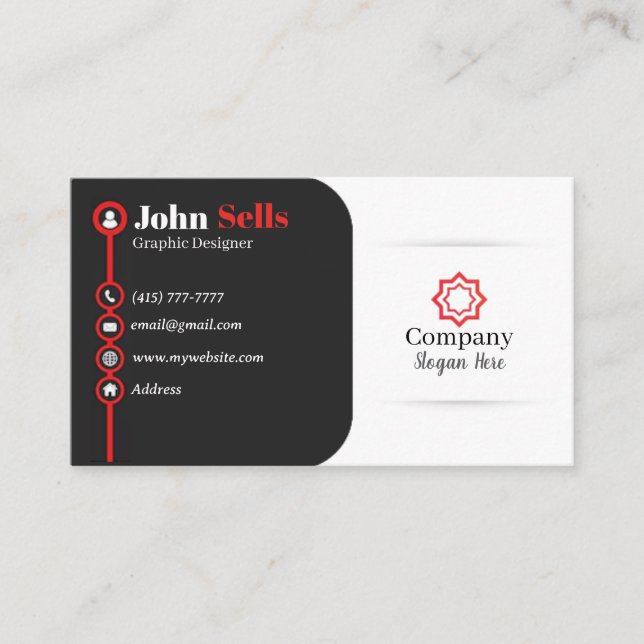 Black & Red Business Cards 39 Pack of 100 (Front)