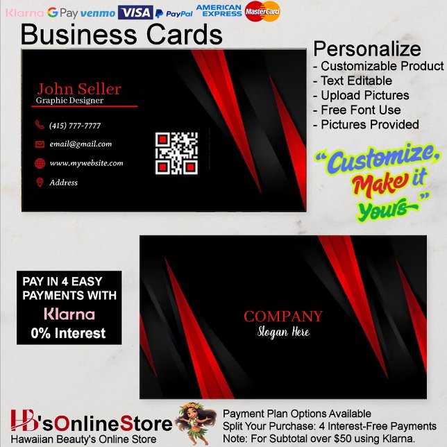 Black & Red Business Cards 44 Pack of 100 (Black & Red Business Cards 44 Pack of 100.)
