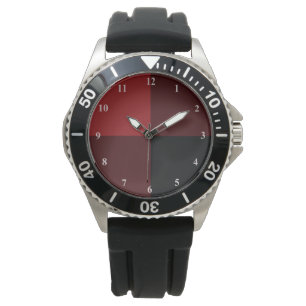Black Red Check Watch