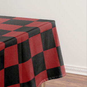Black Red Checked Tablecloth