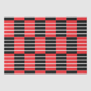 Black Red Checks and Stripes Tissue Paper