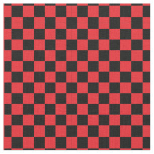 Black & Red Chequered Pattern Fabric