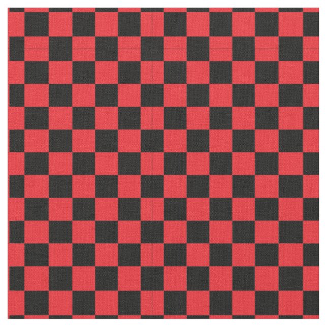 Black & Red Chequered Pattern Fabric (Close Up)