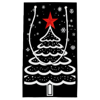 Black & Red Christmas Small Gift Bag