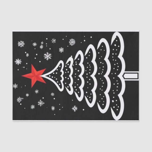 Black & Red Christmas Tissue Paper (Front)