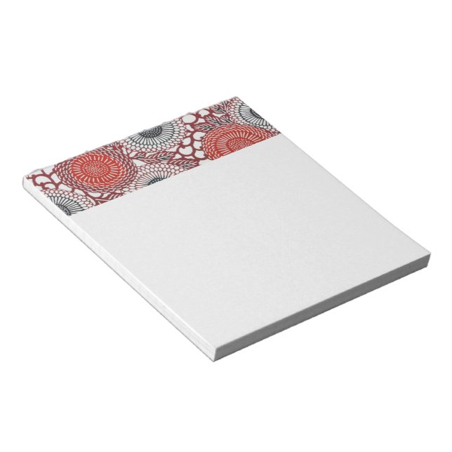 Black & Red Chrysanthemums Notepad (Angled)