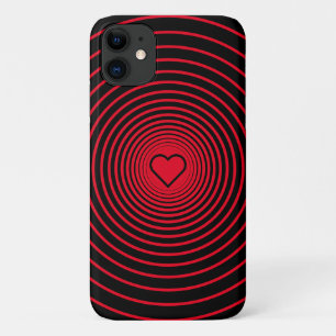 Black Red Circles - Choose Your Favourite Colours iPhone 11 Case