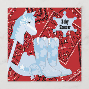 Black Red Cowboy Boots Cowboy Baby Shower Invitation