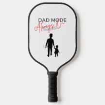 Black Red Dad Mode Always On Pickleball Paddle
