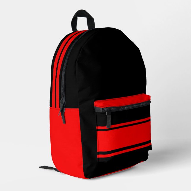 Black & Red Design Backpack (Back Corner Left)