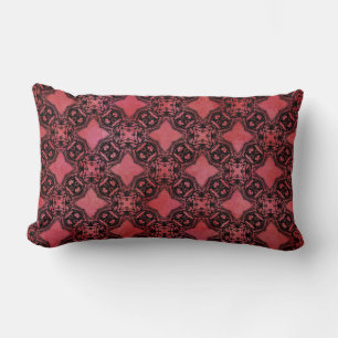 Black & Red Diamond Chains Pattern Lumbar Cushion
