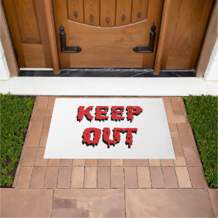 Black red dripping type minimal Halloween Keep out Doormat