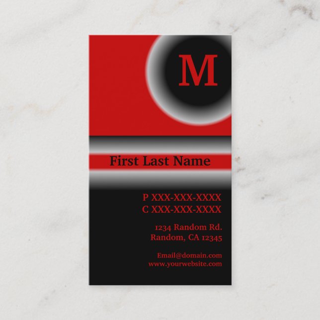 Black red fade vertical business cards (Front)