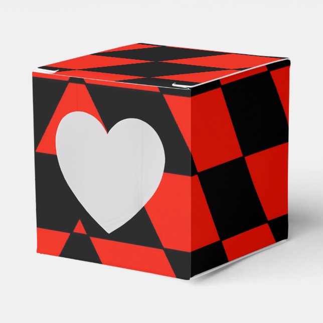 Black & Red Favour Box (Front Side)