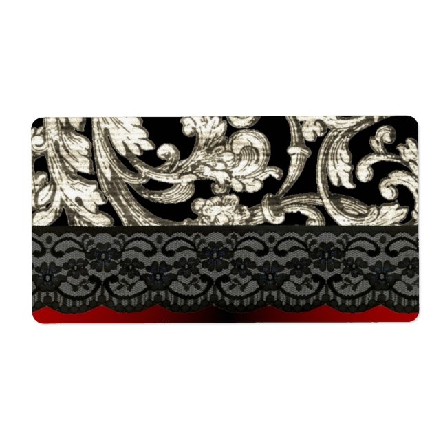 Black & red floral damask pattern (Front)