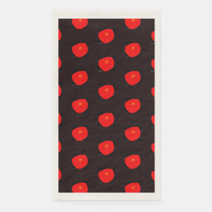 Black & red floral Paper Napkin