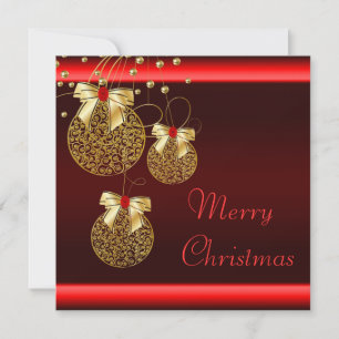 Black Red Gold Christmas Party Invitation
