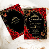 Black Red Gold Quinceanera
