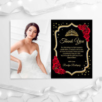 Black Red Gold Quinceanera Photo