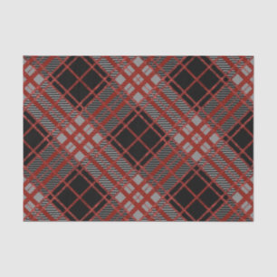 BLACK RED GRAY HALLOWEEN PLAID PATTERN TISSUE PAPER
