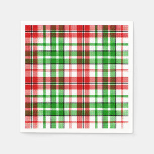 Black Red Green Plaid Tartan Design  Napkin
