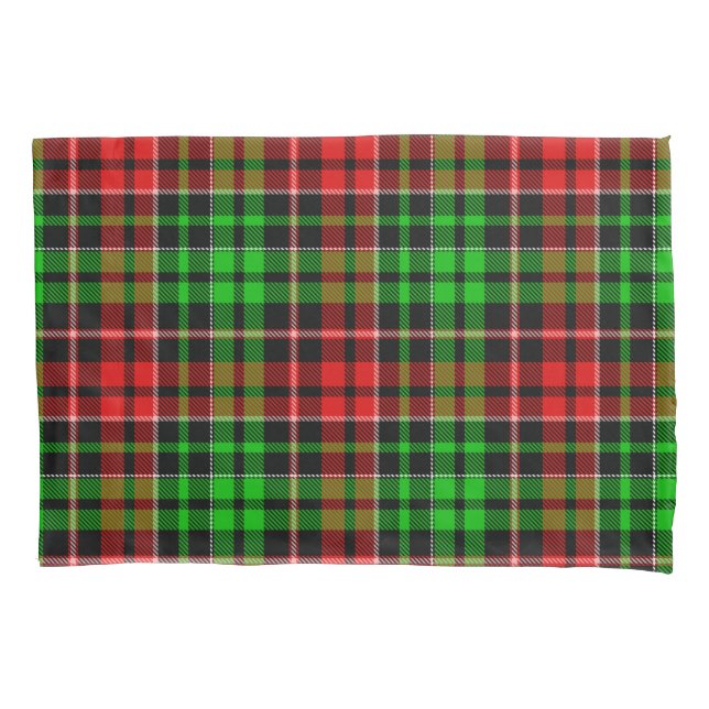 Black Red Green Plaid Tartan Design  Pillowcase (Front)
