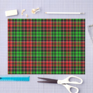 Black Red Green Plaid Tartan Design Tissue Paper
