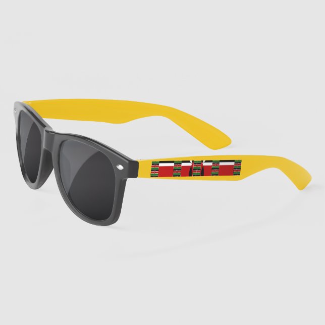 Black Red Green-Shades Kenya Bottom-up Flag Sungla Sunglasses (Left)