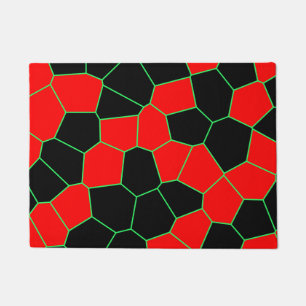 Black Red Green Unique Pattern Doormat