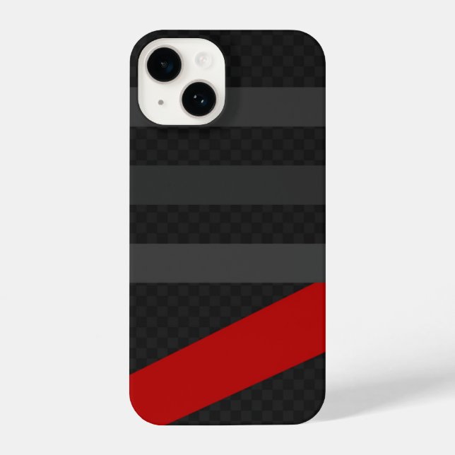 Black, Red, Grey Carbon Fiber Phone Case – Modern  (Back)