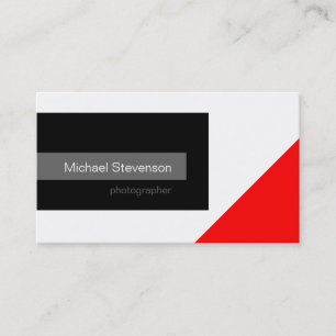 Black Red Grey White Photography Business Card