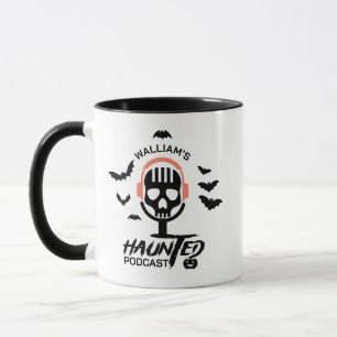 Black & Red Halloween Haunted Podcast Mic Mug