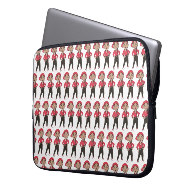 Black Red Hip Hop Dancer Dance Teacher Recital Laptop Sleeve (Front Left)