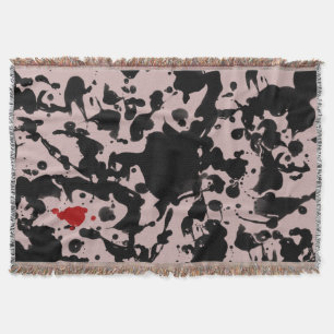 Black & Red Ink / Splatter + your background Throw Blanket