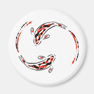 Black & Red Japanese Koi Fish Artistic Magnet