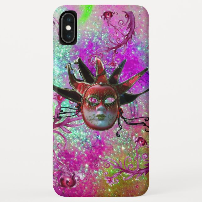 BLACK RED JESTER MASK Masquerade Party Purple Blue Case-Mate iPhone Case (Back)