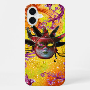 BLACK RED JESTER MASK Masquerade Yellow Purple iPhone Case