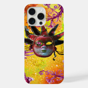 BLACK RED JESTER MASK Masquerade Yellow Purple iPhone Case