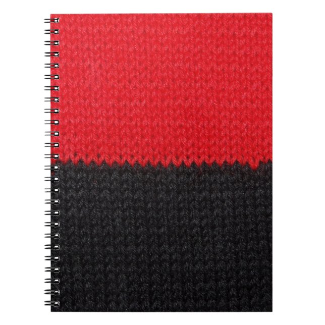 Black-red knit: striped closeup. notebook (Front)