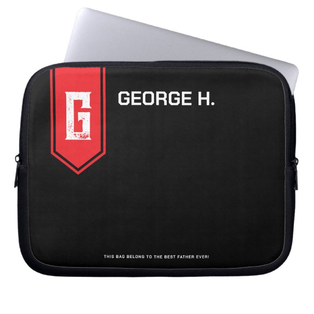 Black Red Laptop Case for Man (Front)