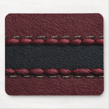 Black & Red Leather Effect