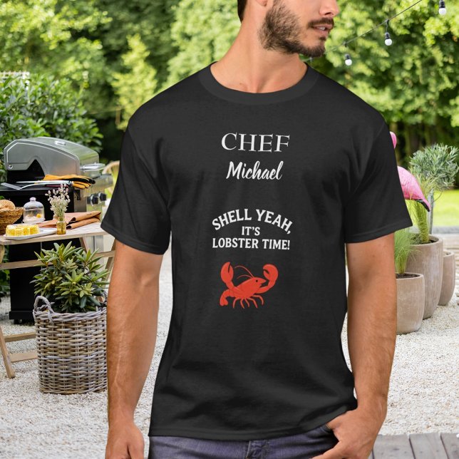 Black red lobster crawfish boil chef cook quote T-Shirt (Creator Uploaded)