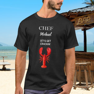 Black red lobster crawfish boil party chef cook T-Shirt