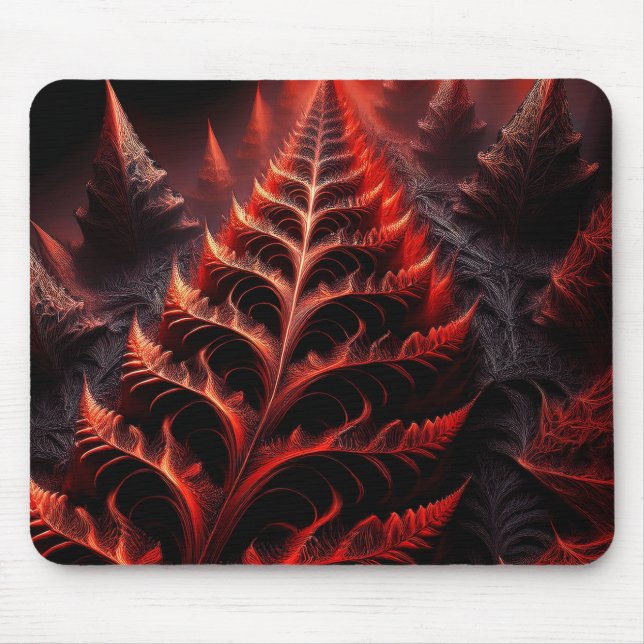 Black & Red Mandelbrot Fractal Highway To Hell Mouse Pad (Front)